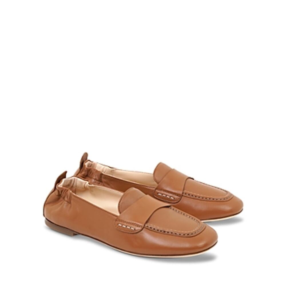 AGL Brown Leather Moccasin-Style Flats